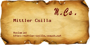 Mittler Csilla névjegykártya